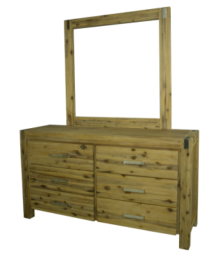 Acacia Country Style Dresser with Mirror